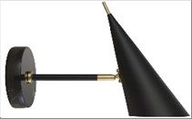 DIRECT Væglampe E14, Sort m. marmor