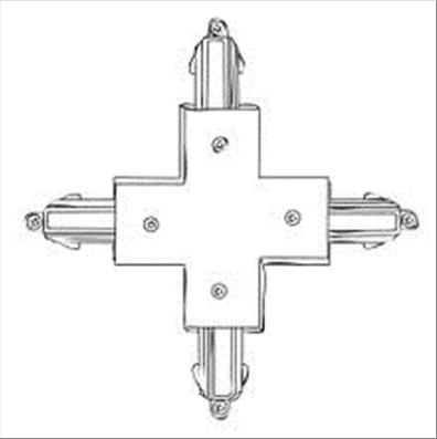 X-CONNECTOR 4-ways f. Halo-Track  hvid