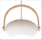 D.C  Pendel Ø18 G9,  hvid / eg