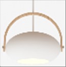 D.C  Pendel Ø26 E27,  hvid / eg