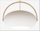 D.C  Pendel Ø40 E27, hvid / eg