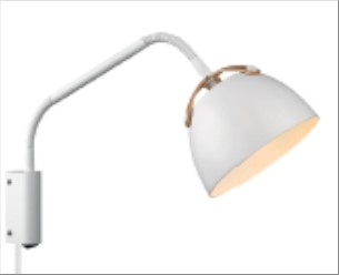 OSLO Væglampe Ø16 hvid-eg