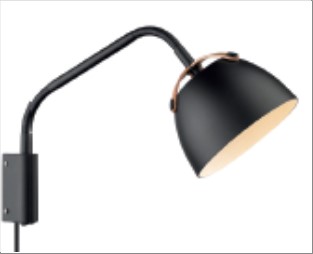 OSLO Væglampe Ø16 sort-eg