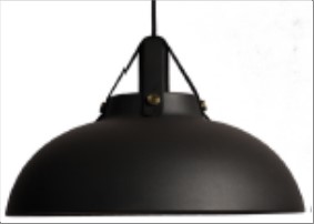 STAVANGER Pendel Ø38 sort/sort læder