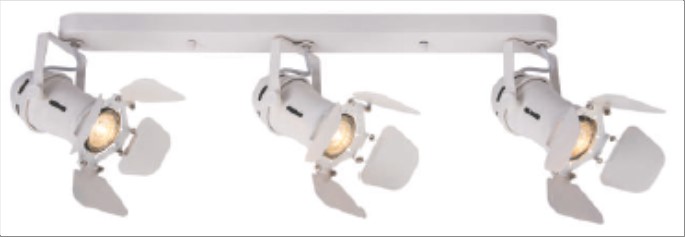 STUDIO  3-spot skinne GU10,  hvid