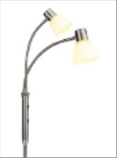 HUDSON Gulvl. LED 2L G9, Opal glas / B-Stål