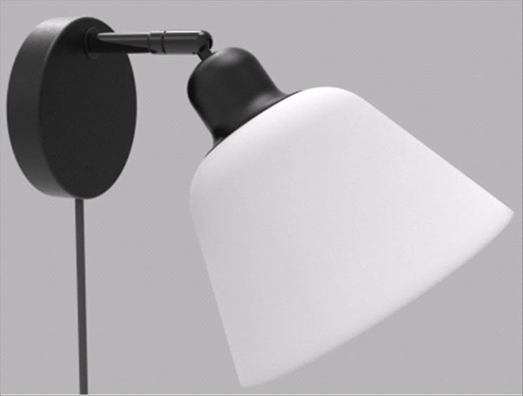 CARPENTER Væglampe E14, opal glas / sort