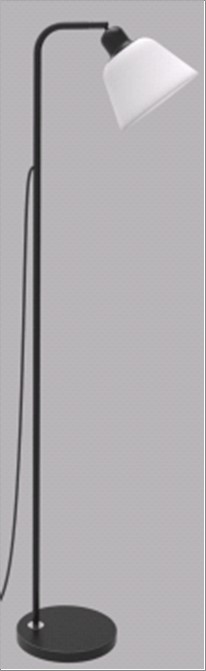 CARPENTER Gulvl. Ø15  E14, Opal glas / sort