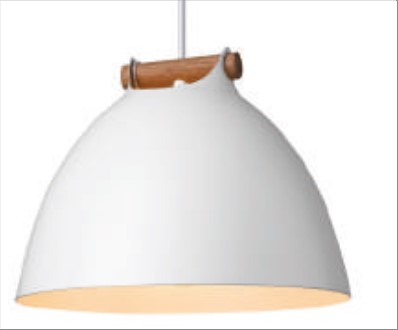 ÅRHUS pendel Ø24cm E27,  Hvid / Træ