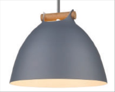 ÅRHUS pendel Ø24cm E27,  Grå / Træ