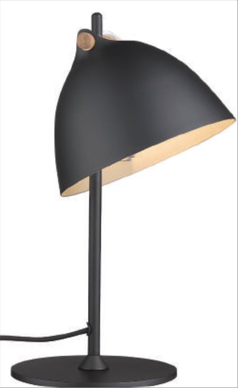 ÅRHUS bordlampe Ø18 G9,  Sort / Træ