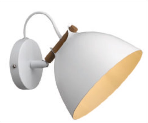 ÅRHUS væglampe Ø18 G9,  Hvid / Træ