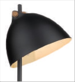 ÅRHUS gulvlampe Ø24 G9,  Sort / Træ