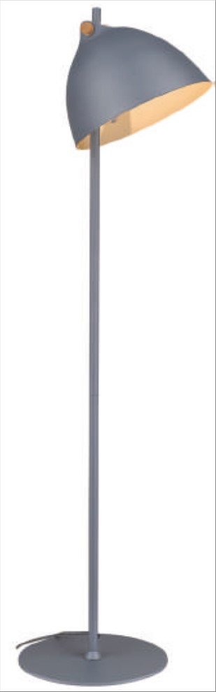 ÅRHUS gulvlampe Ø24 G9,  Grå / Træ