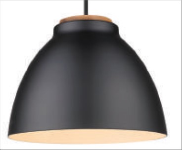 NIVÅ  pendel Ø24 E27,  Sort / Træ
