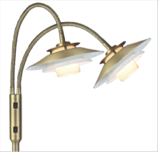 1123  Gulvlampe 2L Ø13 G9,  antik