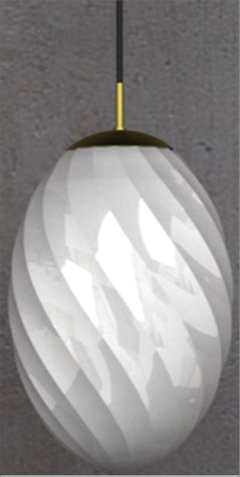 Twist Pendel Ø25cm. Opal E27 Antik Messing