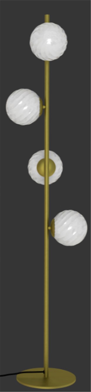 Twist 4 gulvlampe, Opal/ Messing