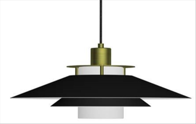 Rivoli Pendel Ø40cm. Sort/messing