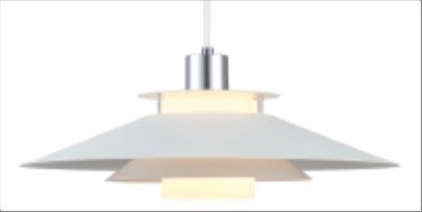 RIVOLI Pendel Ø40 hvid/krom